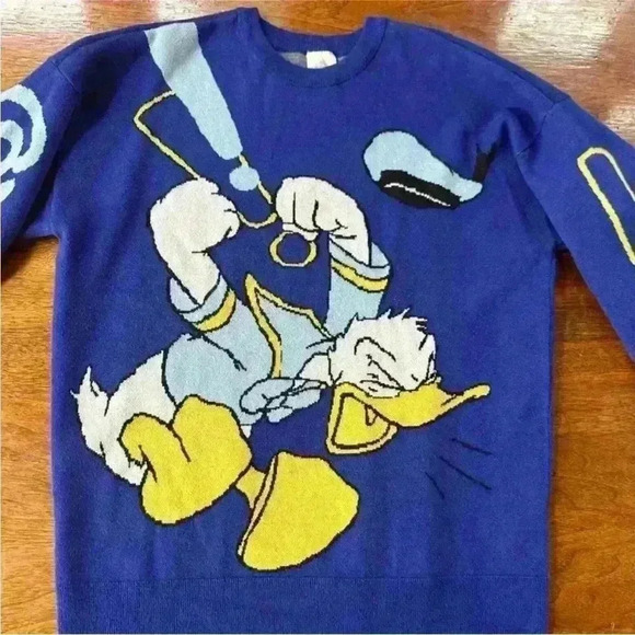 Disney Angry Donald Duck Blue Crewneck
Sweater Size Large EUC! - Picture 6 of 9